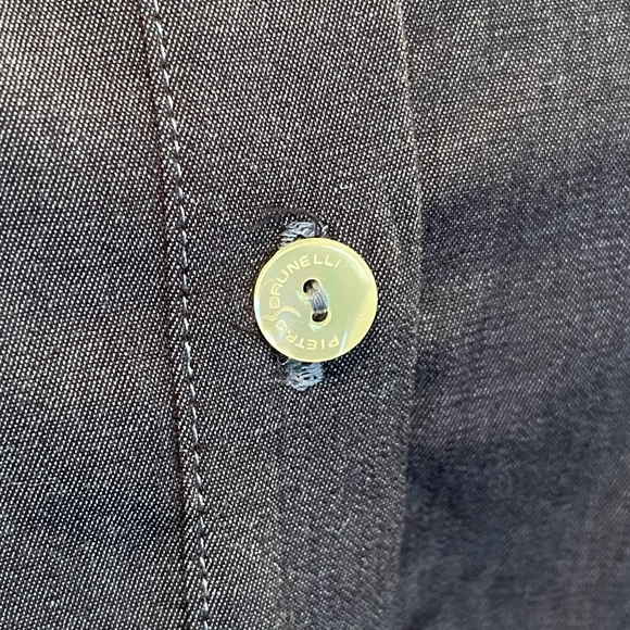 Pietro Brunelli Denim Chambray Ruffle Sleeve A-Line Maternity Dress XS - Picture 7 of 13